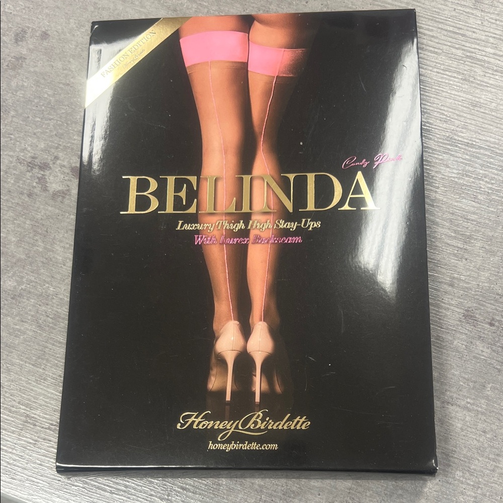 Honey Birdette Belinda Pink Thigh Highs Medium NWT